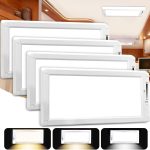 4 Pack RV Lights Interior,3 Color RV LED Super Bright Fixture,12V RV Ceiling Dome Light with ON/Off Dimmable Switch Energy Saving for RV/Camper/Car/Trailer/Boat-0