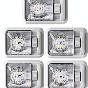 LED RV Ceiling Dome Light 5 Pack 12V Natural White 300LM Leisure LED-0